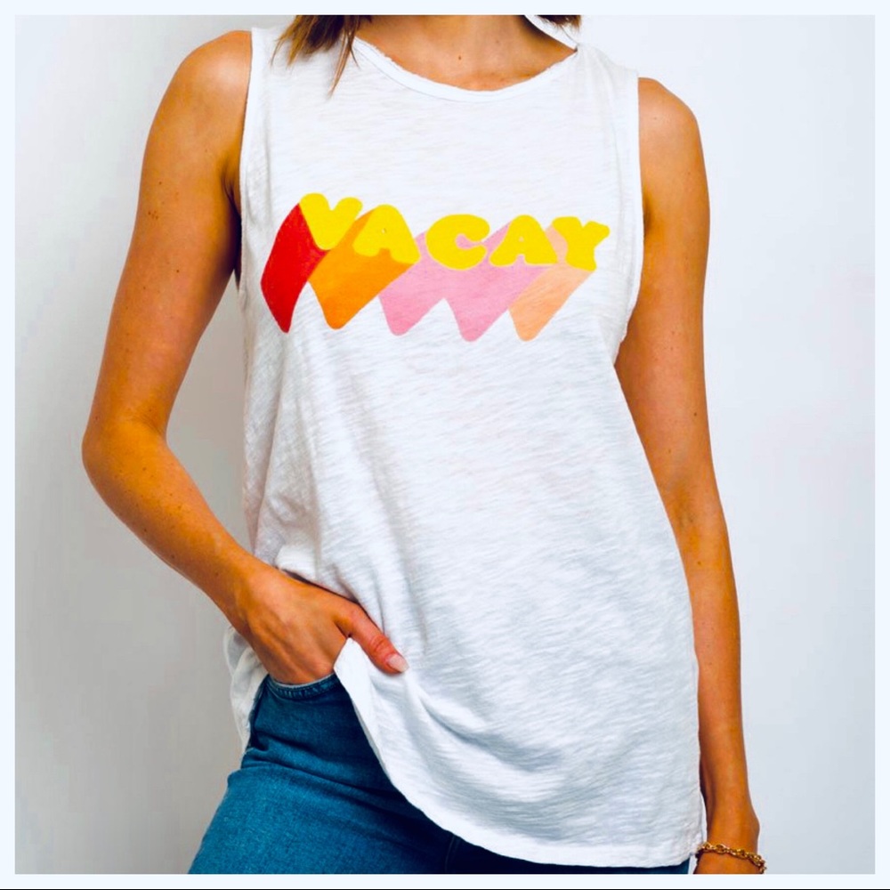 Retro Chic Mineral Wash Vacay graphic tank top - Picture 3 of 3